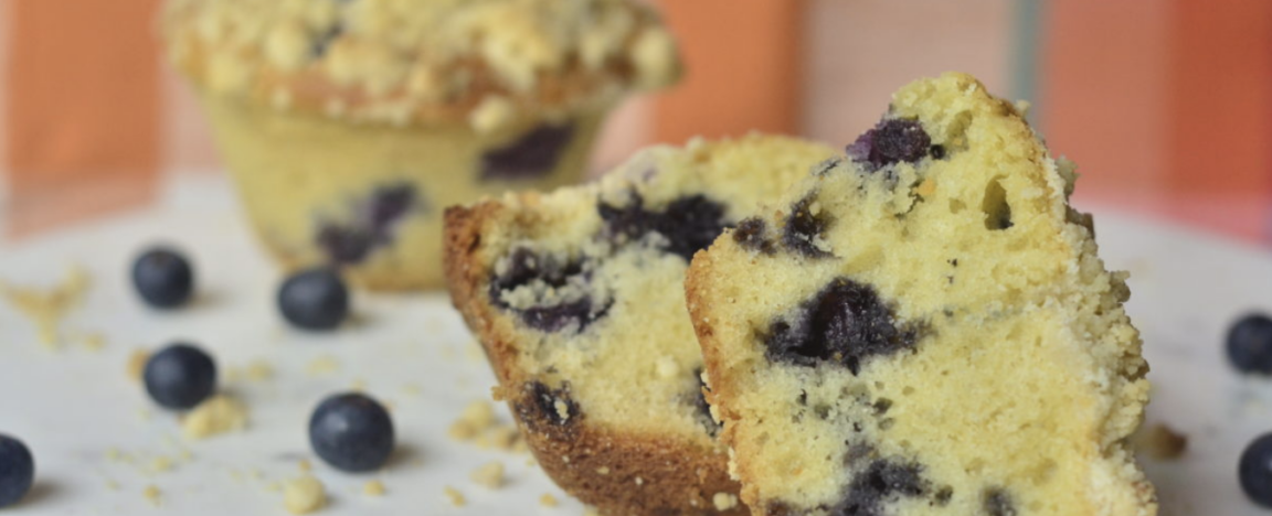Olive Oil Blueberry Muffins